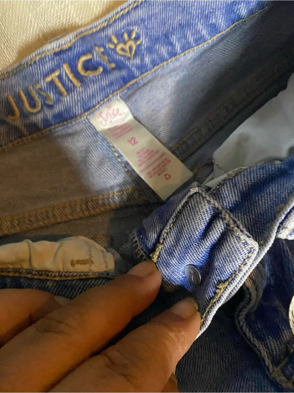 Justice Girls Distressed Medium Blue Ripped Jeans